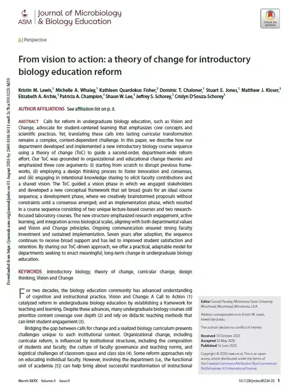 Introductory Biology Paper Cover page